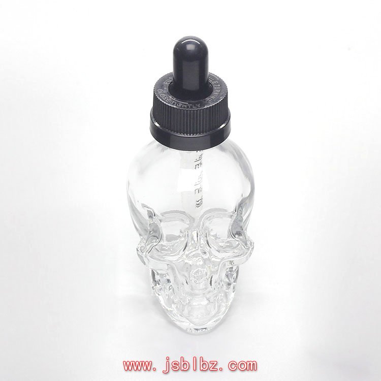 骷髏頭玻璃滴管瓶30ml帶壓旋滴管防兒童開(kāi)啟