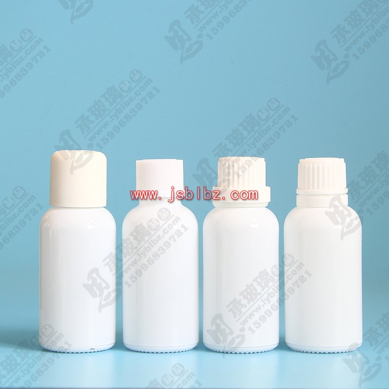 噴涂白瓷瓶玻璃包裝瓶化妝品瓶帶蓋廠(chǎng)家直銷(xiāo)